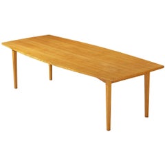 Mesa de comedor extensible danesa de los años 60 en roble