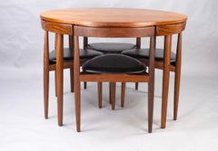 1960s Danish extendable table and 6x chairs by Hans Olsen for Frem Rouge