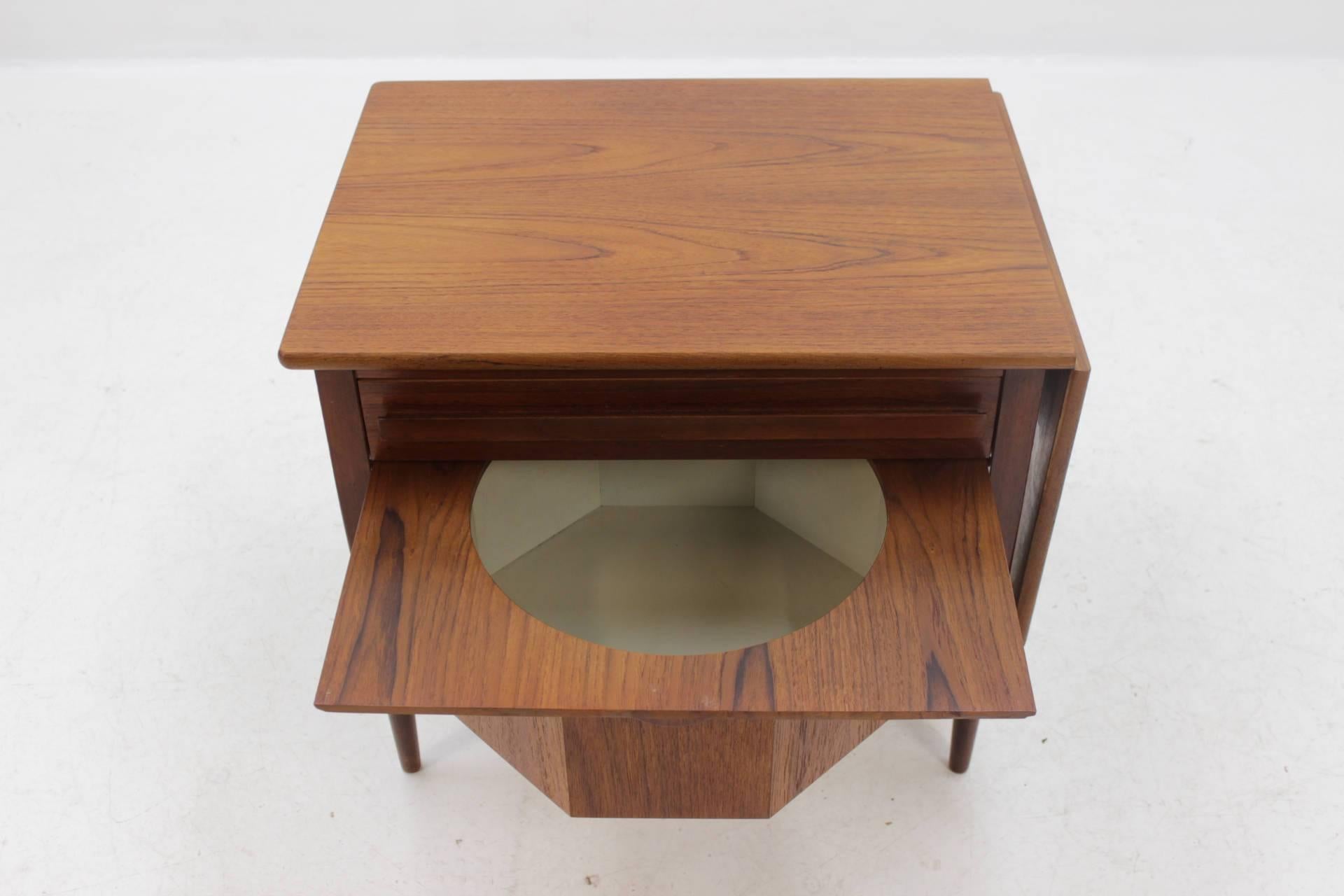 Mid-Century Modern 1960s Danish Extendable Teak Sewing Table