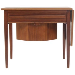 1960s Danish Extendable Teak Sewing Table