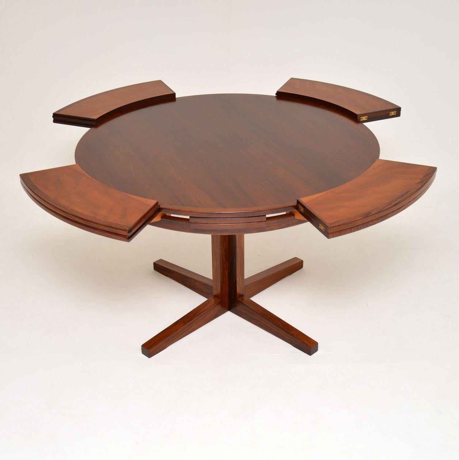 Mid-Century Modern 1960s Danish Flip Flap Lotus Dining Table by Dyrlund