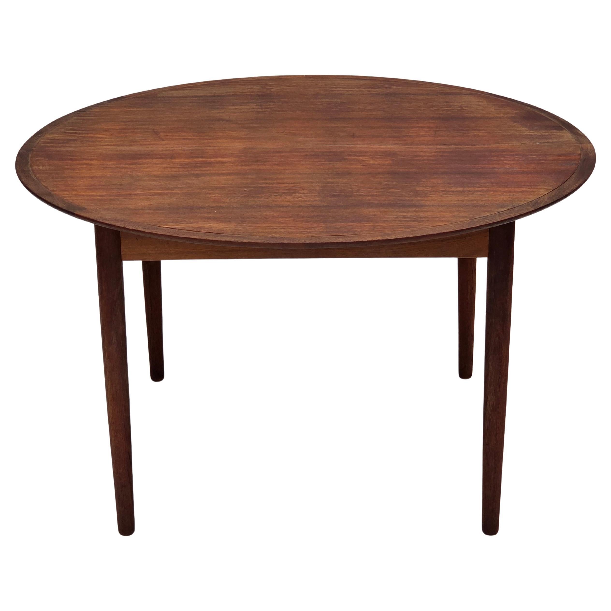 1960s, Danish foldable dining round table, teak wood, original condition.
