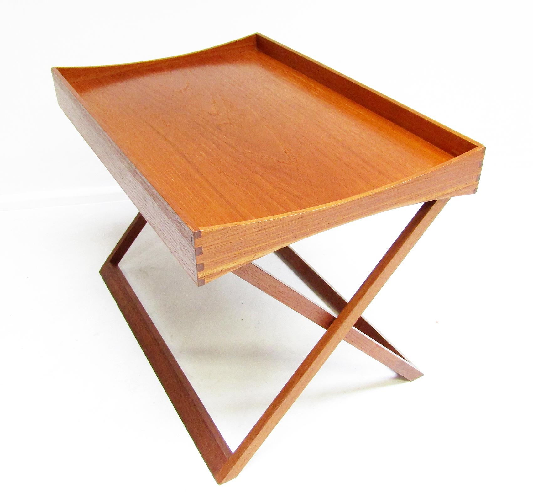 1960s Danish Folding Campaign Side Table In Teak By Torsten Johansson For Bo Ex For Sale 5