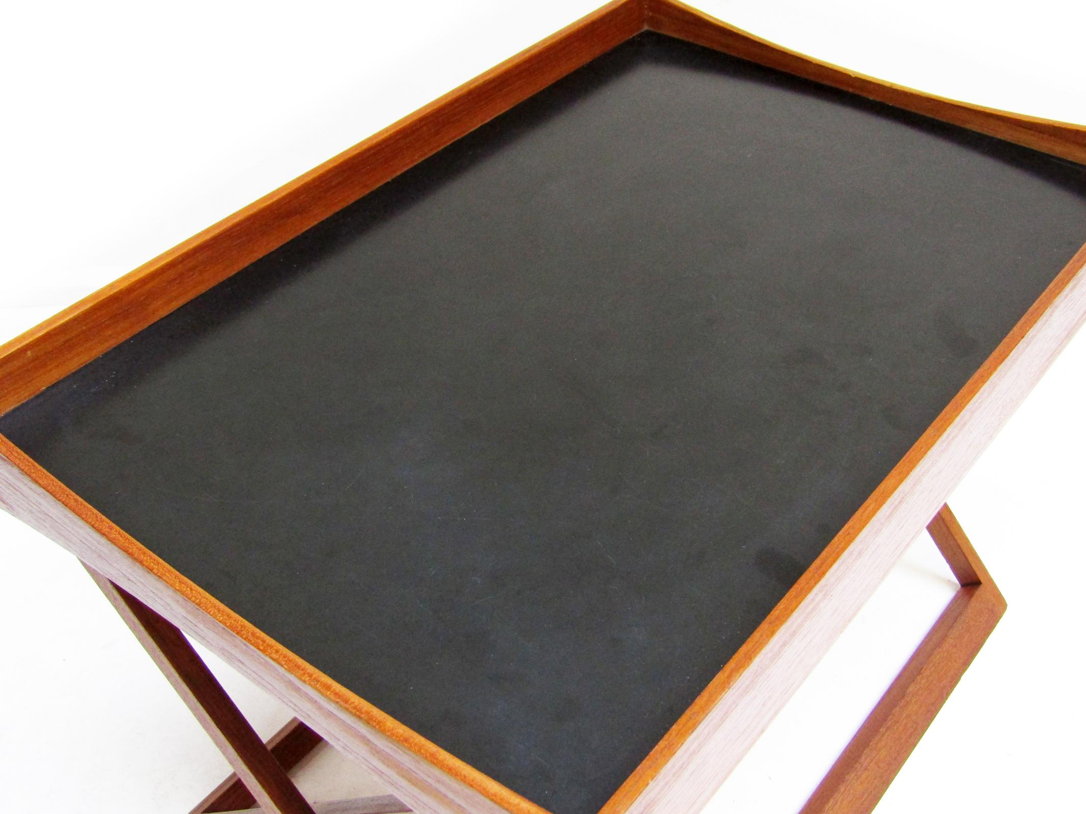 Mid-Century Modern 1960s Danish Folding Campaign Side Table In Teak By Torsten Johansson For Bo Ex For Sale