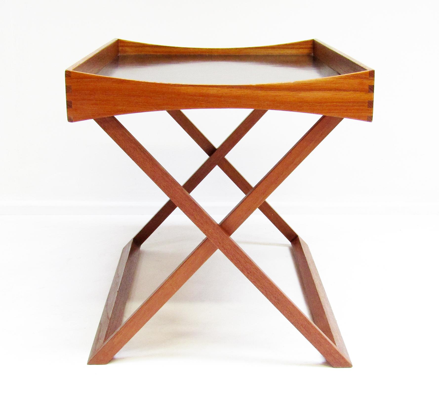20th Century 1960s Danish Folding Campaign Side Table In Teak By Torsten Johansson For Bo Ex For Sale