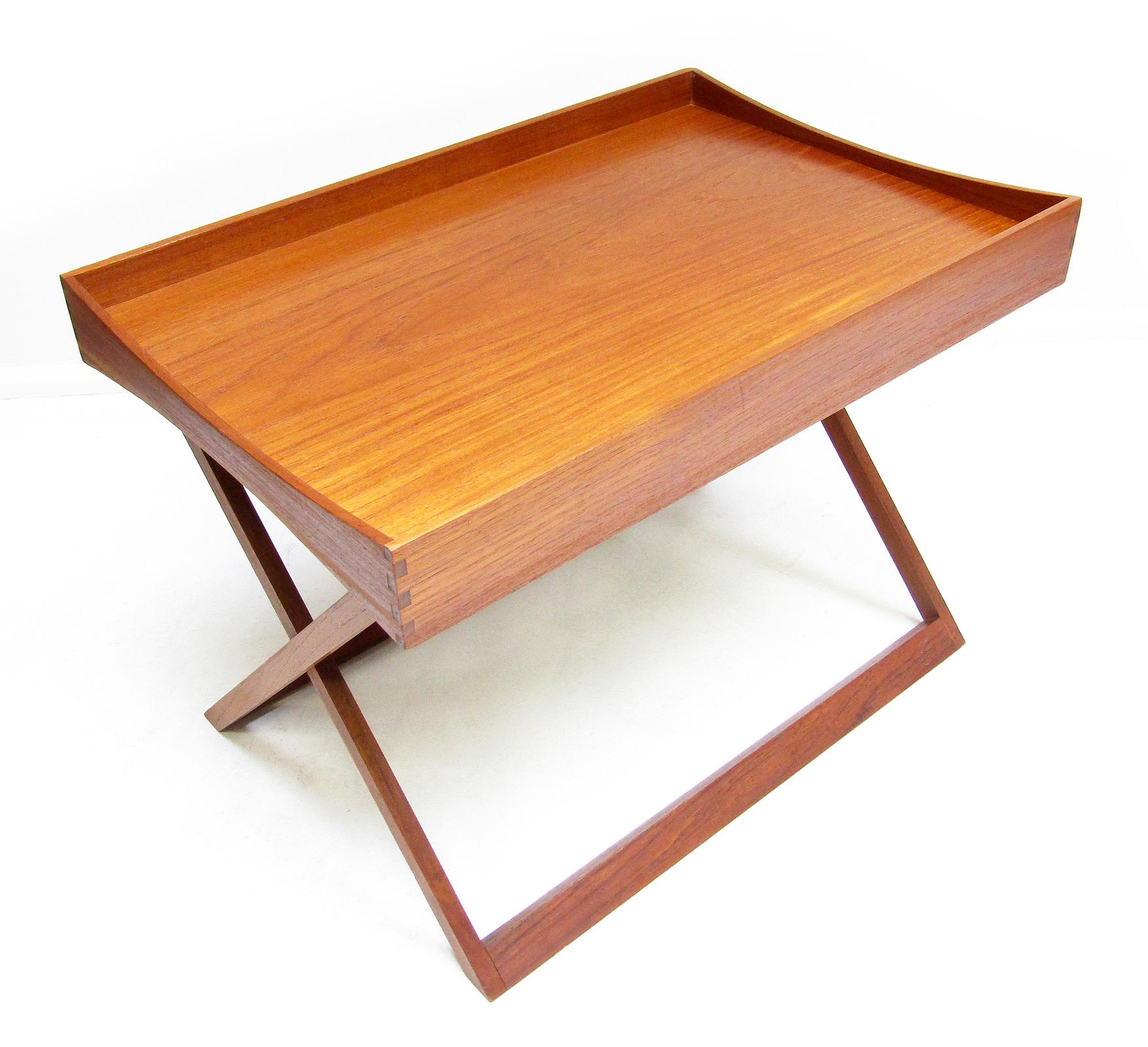 1960s Danish Folding Campaign Side Table In Teak By Torsten Johansson For Bo Ex For Sale 1