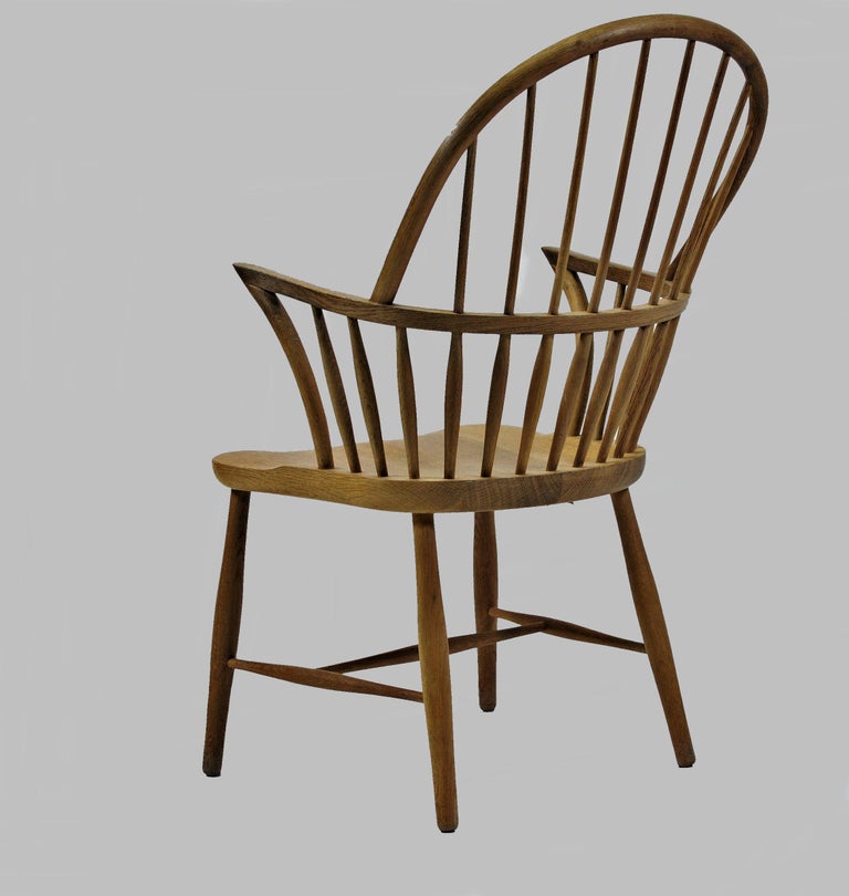 Mid-Century Modern 1960s Danish Frits Henningsen CH 18A High Back Chair in Oak by Carl Hansen & Son For Sale