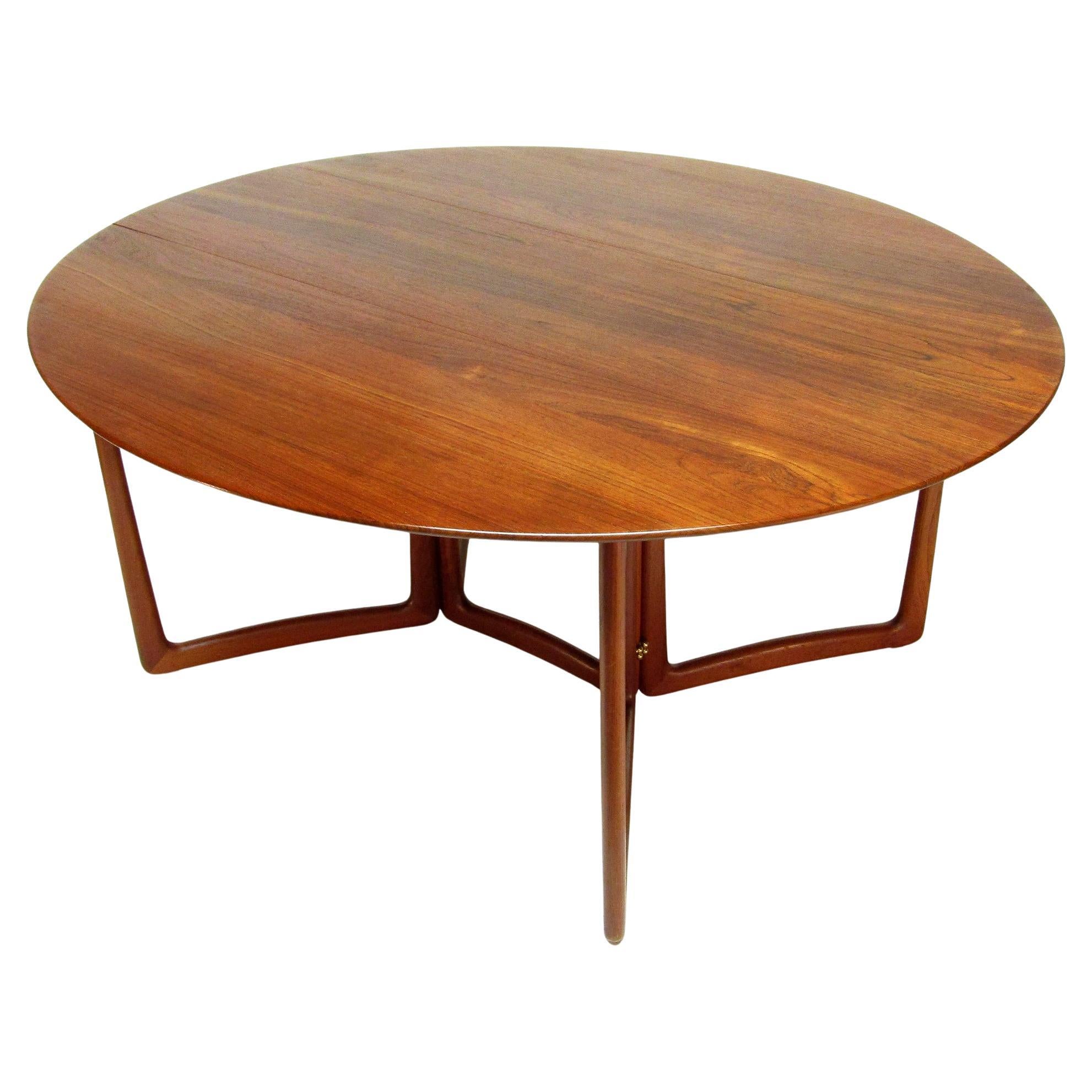 1960s Danish Gate Leg 20/59 Dining Table In Teak By Peter Hvidt 
Orla Molgaard For Sale