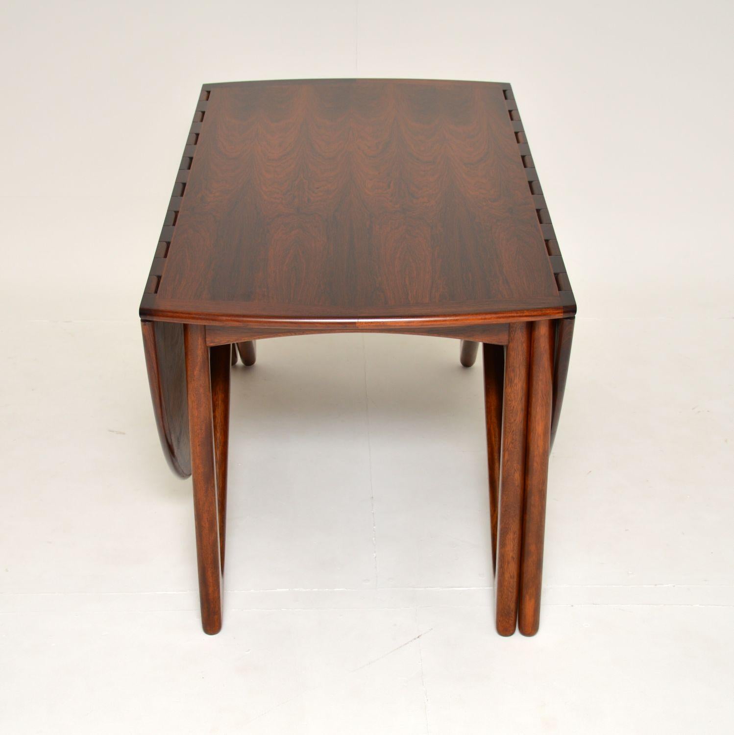 1960's Danish Gate Leg Dining Table by Niels Koefoed In Good Condition For Sale In London, GB