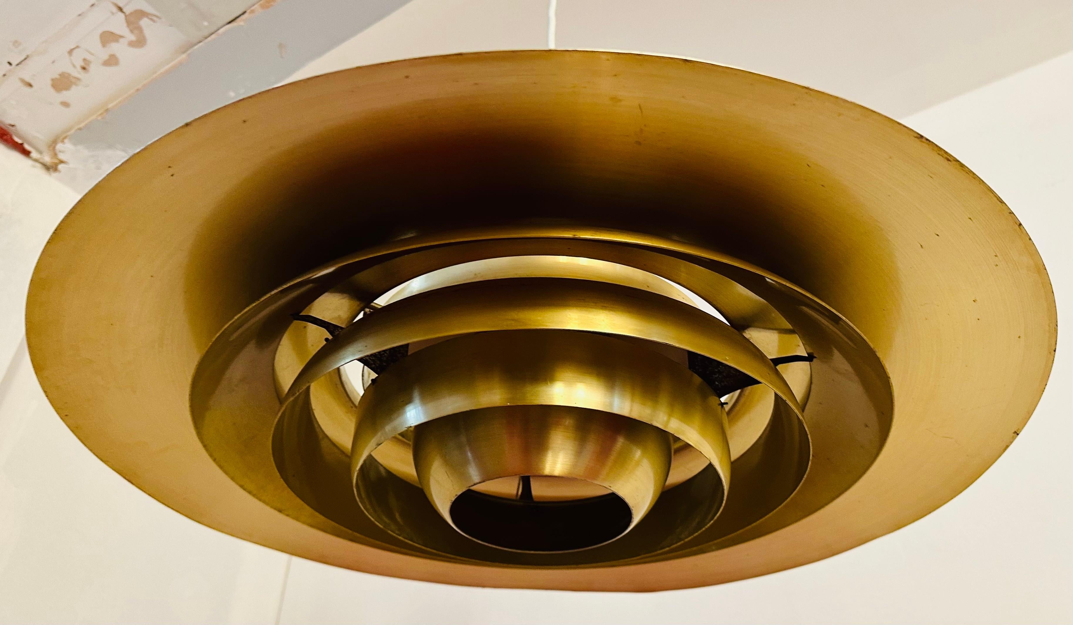 1960s Danish Golden Aluminium Pendant Model P376 by Kastholm and Fabricius 6
