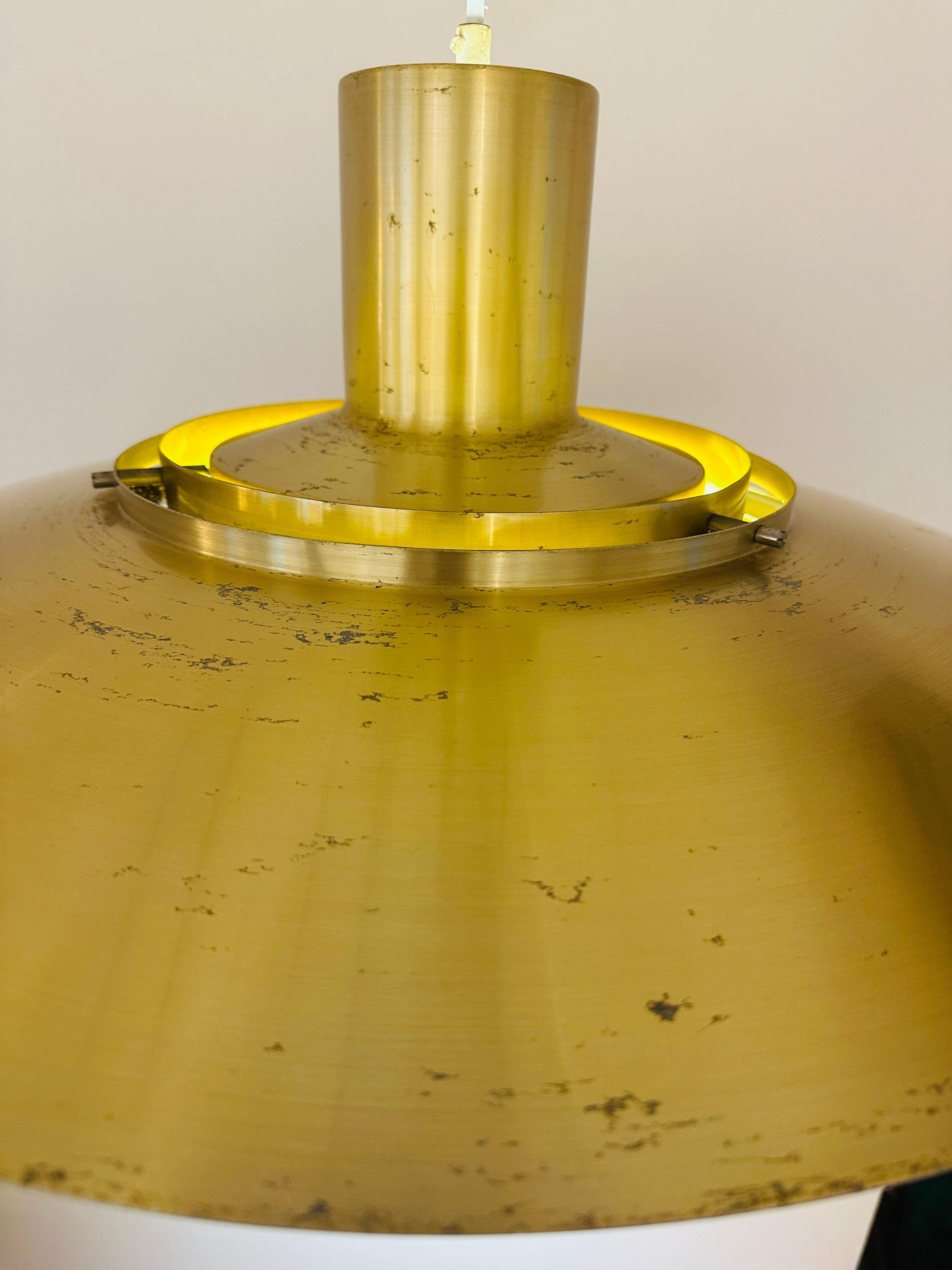 1960s Danish Golden Aluminium Pendant Model P376 by Kastholm and Fabricius 9