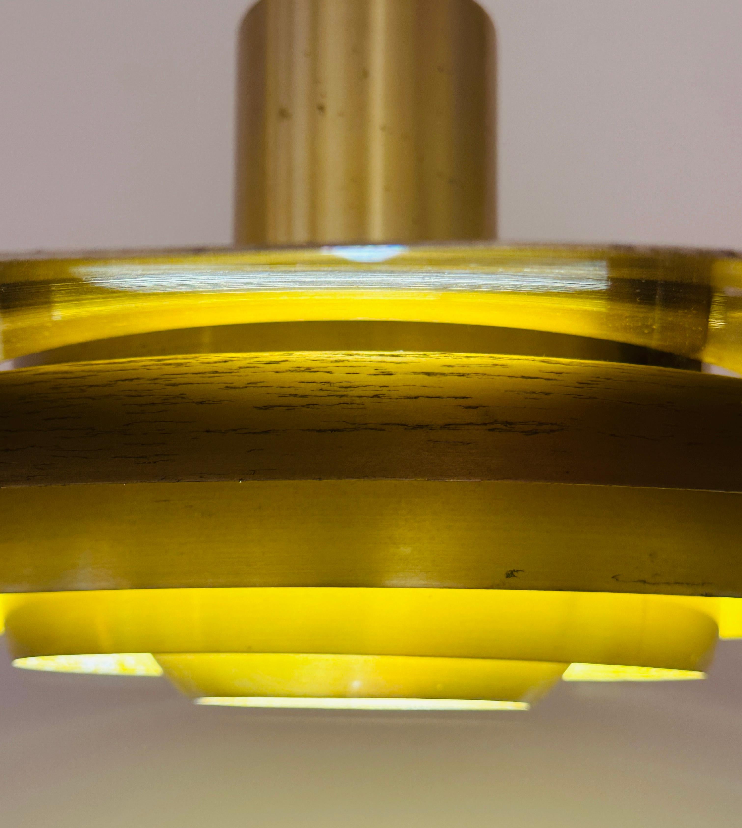 1960s Danish Golden Aluminium Pendant Model P376 by Kastholm and Fabricius 12