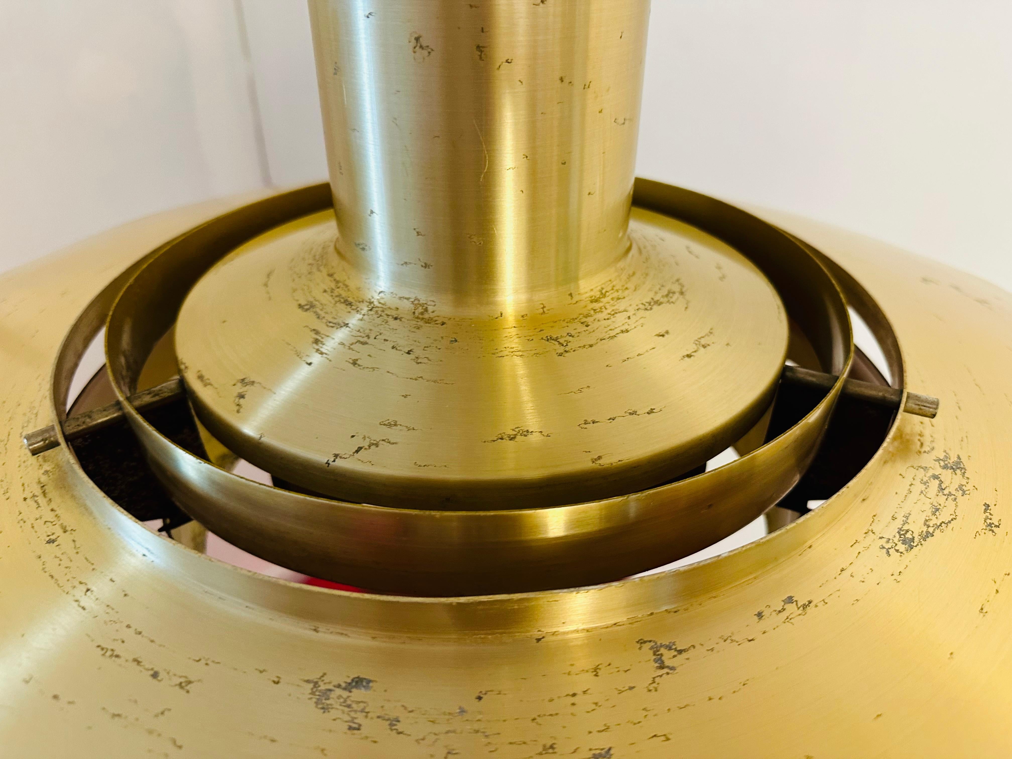 1960s Danish Golden Aluminium Pendant Model P376 by Kastholm and Fabricius 3