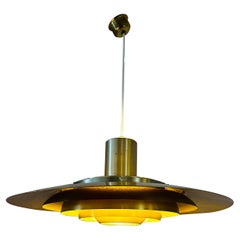1960s Danish Golden Aluminium Pendant Model P376 by Kastholm and Fabricius