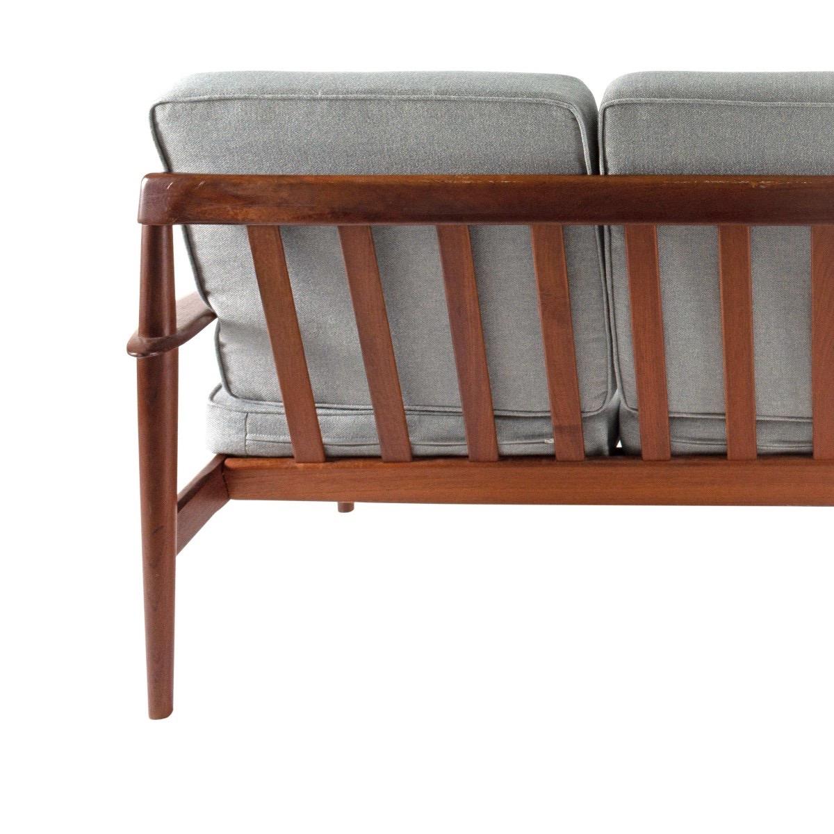 Mid-Century Modern 1960s Danish Gray Three-Seat Sofa