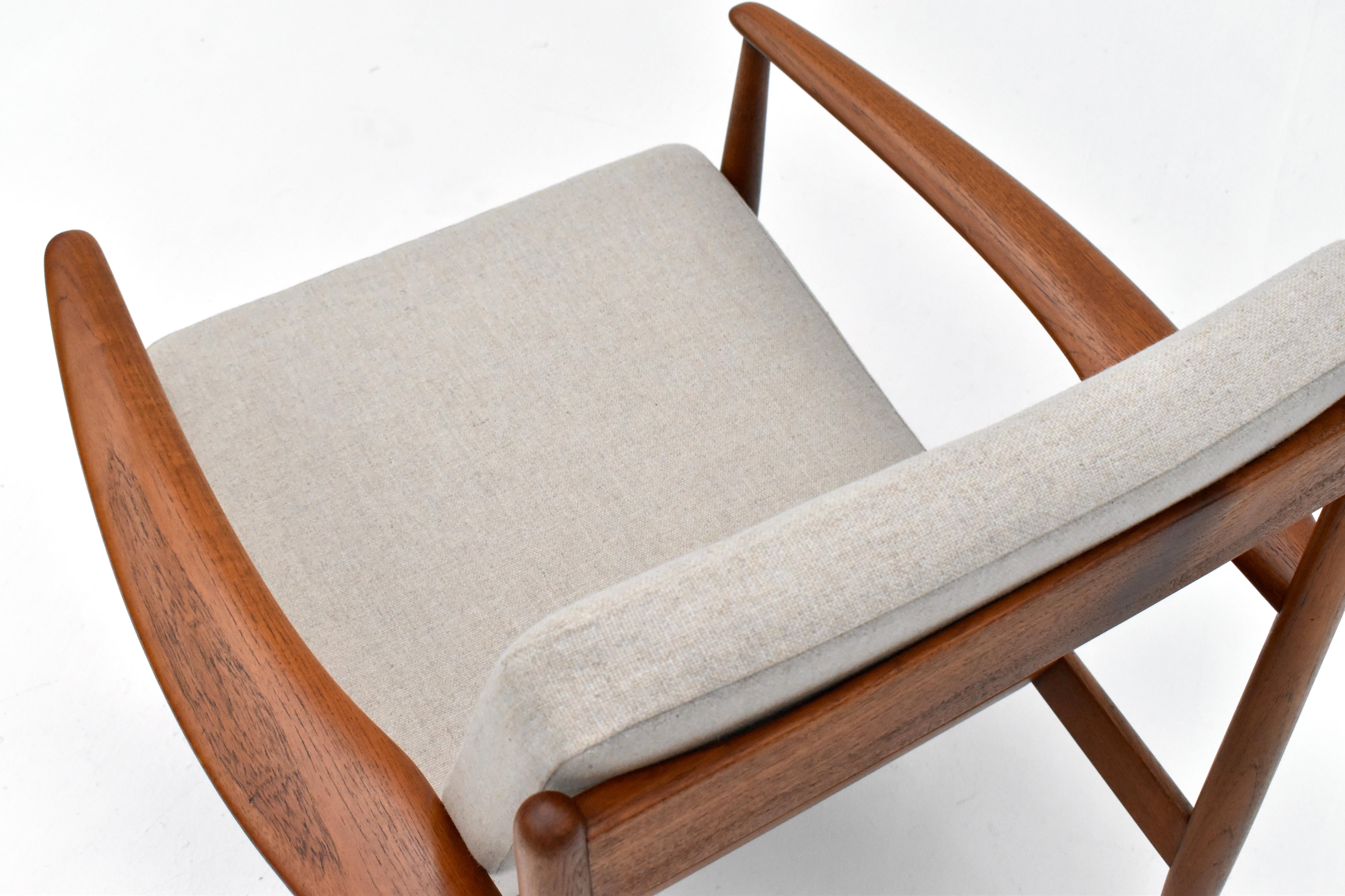 Teck Chaise longue danoise en teck Grete Jalk des années 1960 pour France & Son en vente