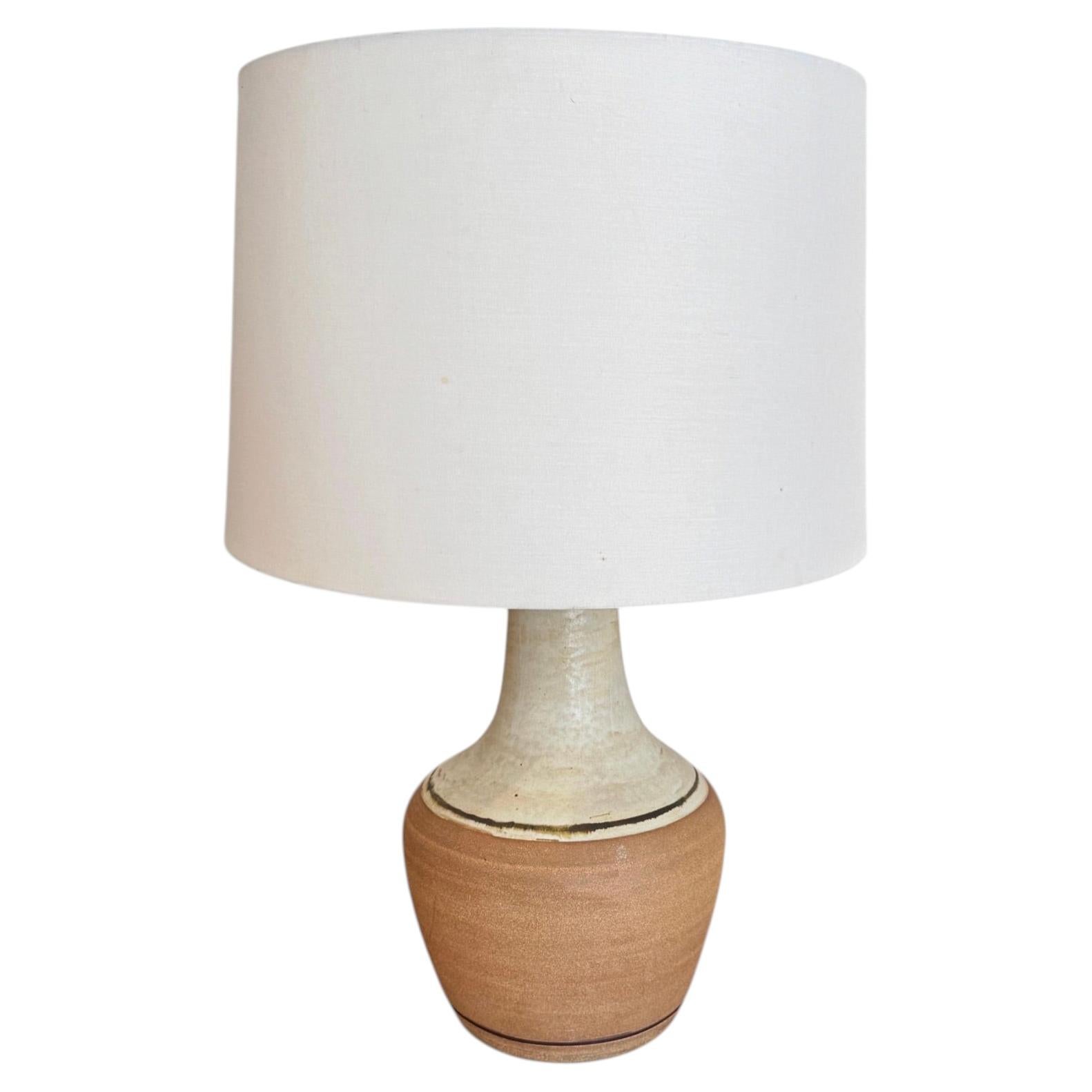 1960s Danish Hand-Thrown Earthenware Studio Pottery Table Lamp