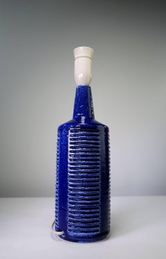 Danish Palshus Cobalt Blue Ceramic Lamp, Denmark, 1960s