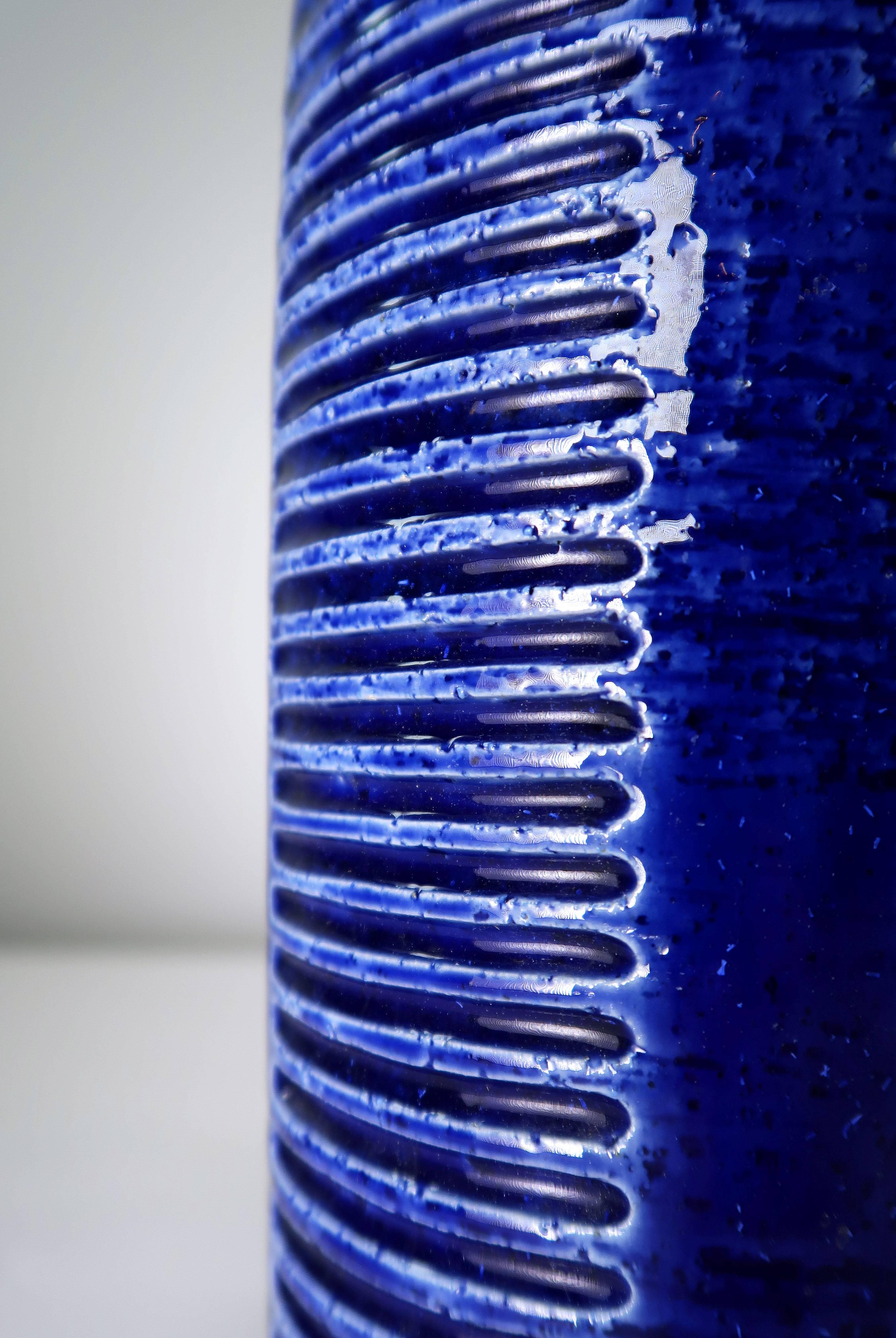 Danish Palshus Cobalt Blue Ceramic Lamp, Denmark, 1960s In Good Condition For Sale In Copenhagen, DK