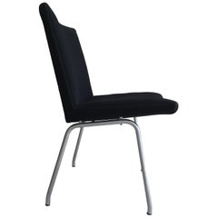 1960s Danish Hans J. Wegner Airport Chair Reupholstered in Black Fabric