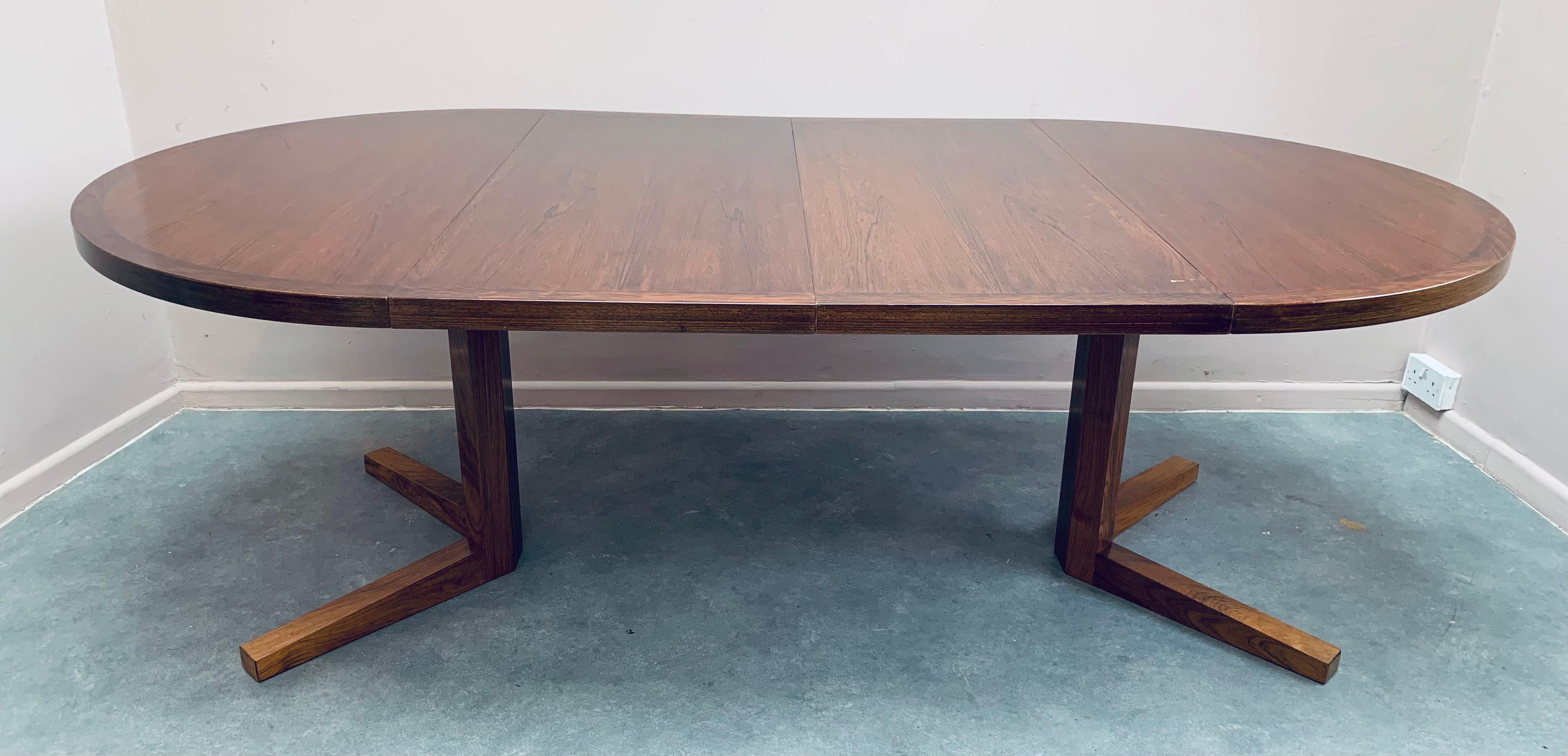 1960s Danish Heltborg Mobler Rosewood Pedestal Dining Table by John Mortensen 9