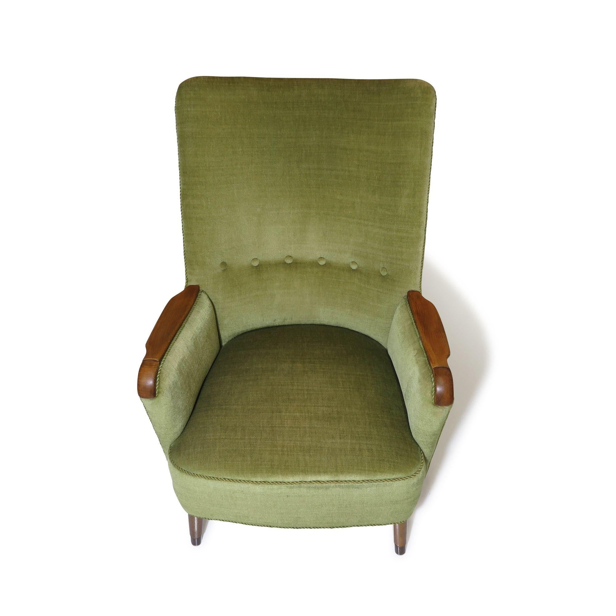 1960's Danish High-back Chair in Original Mohair 4