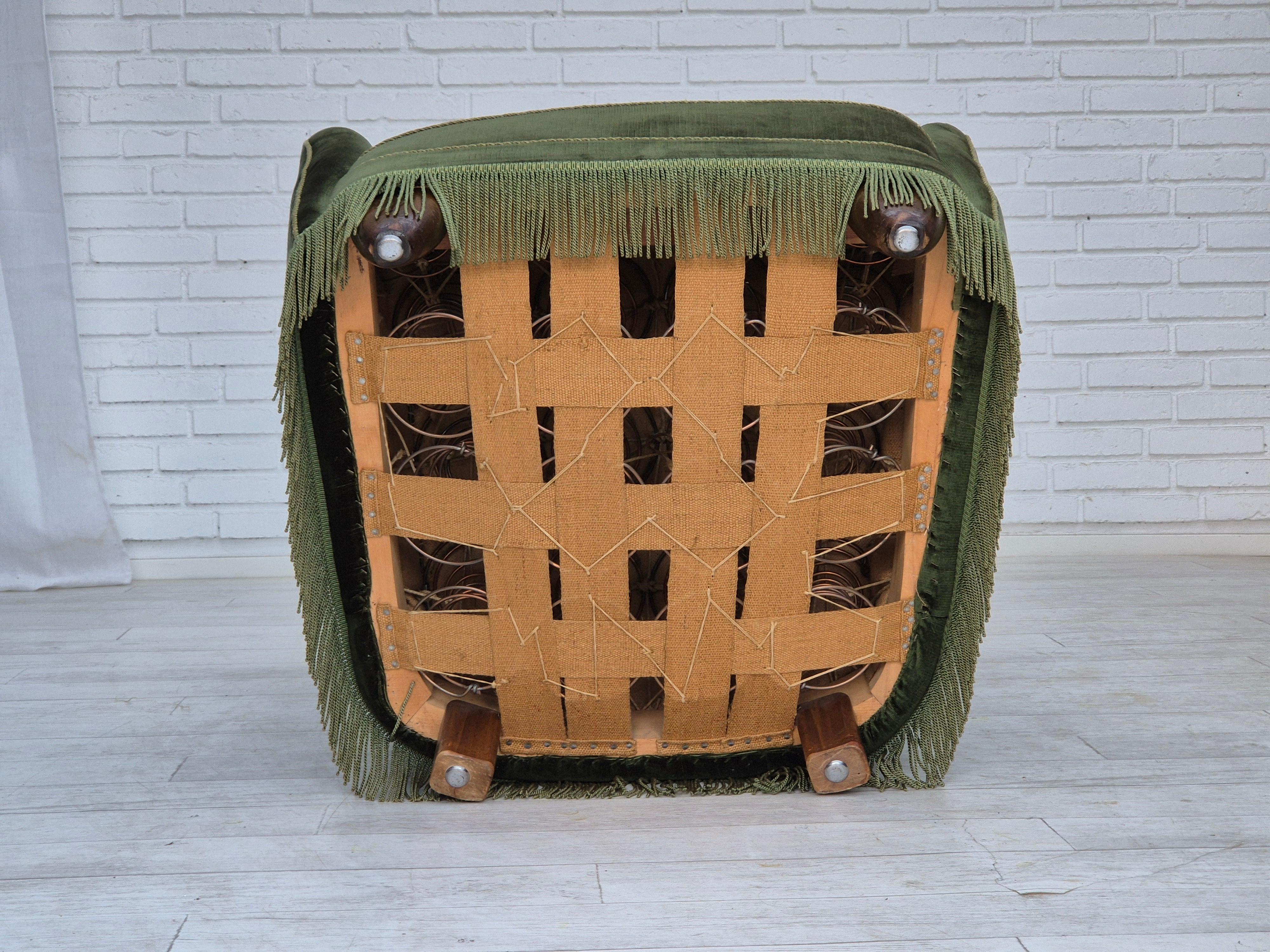 1960s, Danish highback relax armchair, original condition, furniture velour. 8