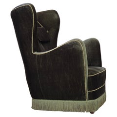 1960s, Danish highback relax armchair, original condition, furniture velour.