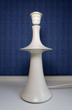 Kähler 1960s Minimalist Matte White Ceramic Table Lamp