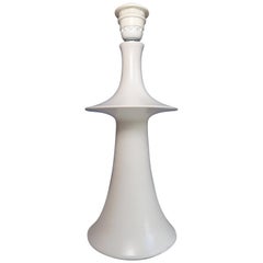 1960s Danish Minimalist Matte White Organic Ceramic Modernist Kähler Table Lamp