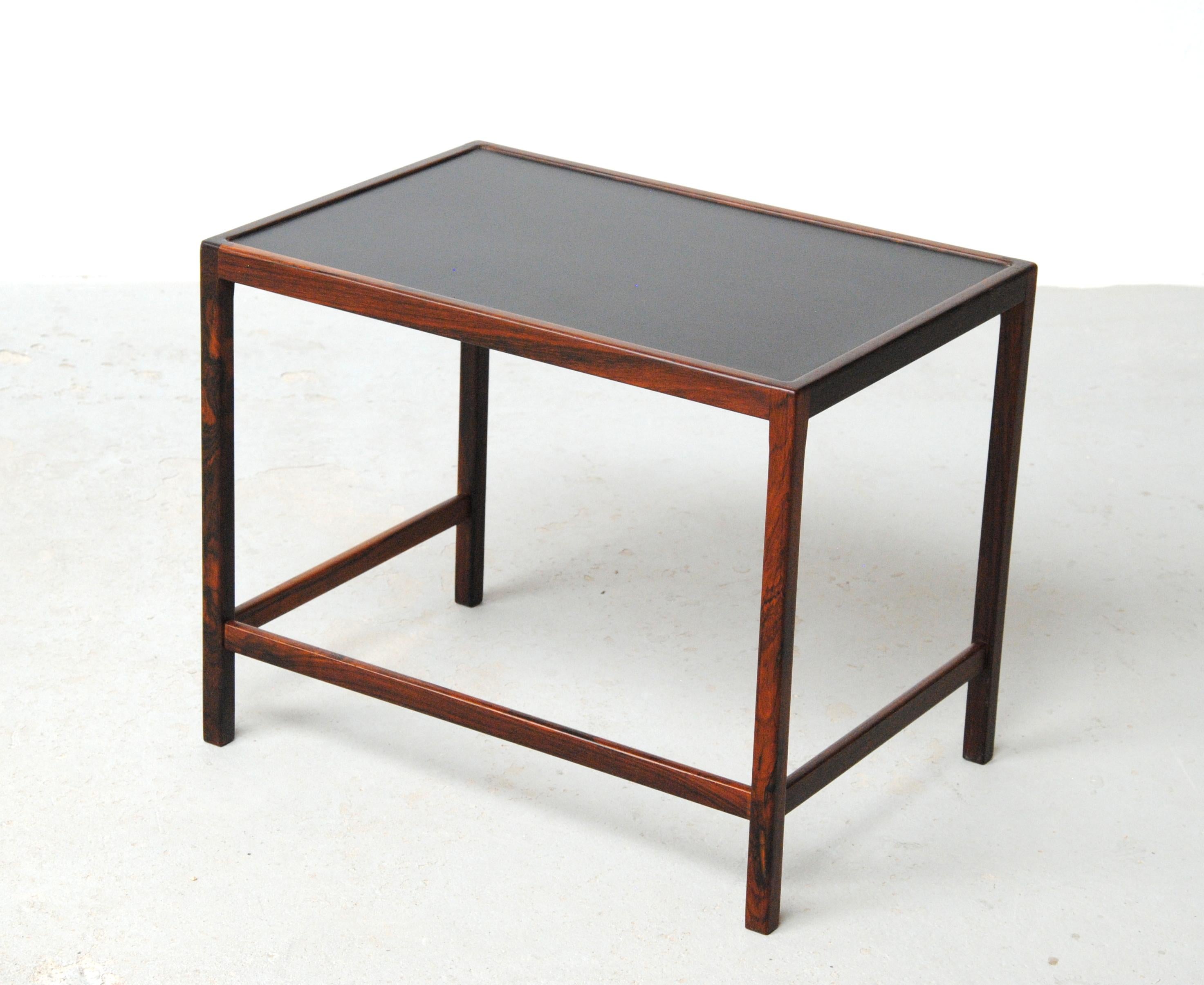 Scandinavian Modern 1960s Danish Kurt Ostervig Fully Restored Rosewood Side Table by Jason Mobler For Sale