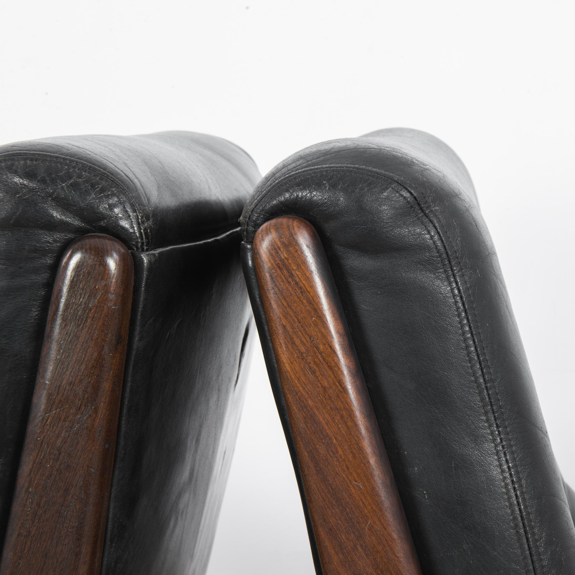 1960s Danish Leather Armchairs, a Pair 11