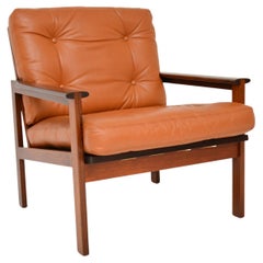 1960's Danish Leather Capella Armchair by Illum Wikkelso