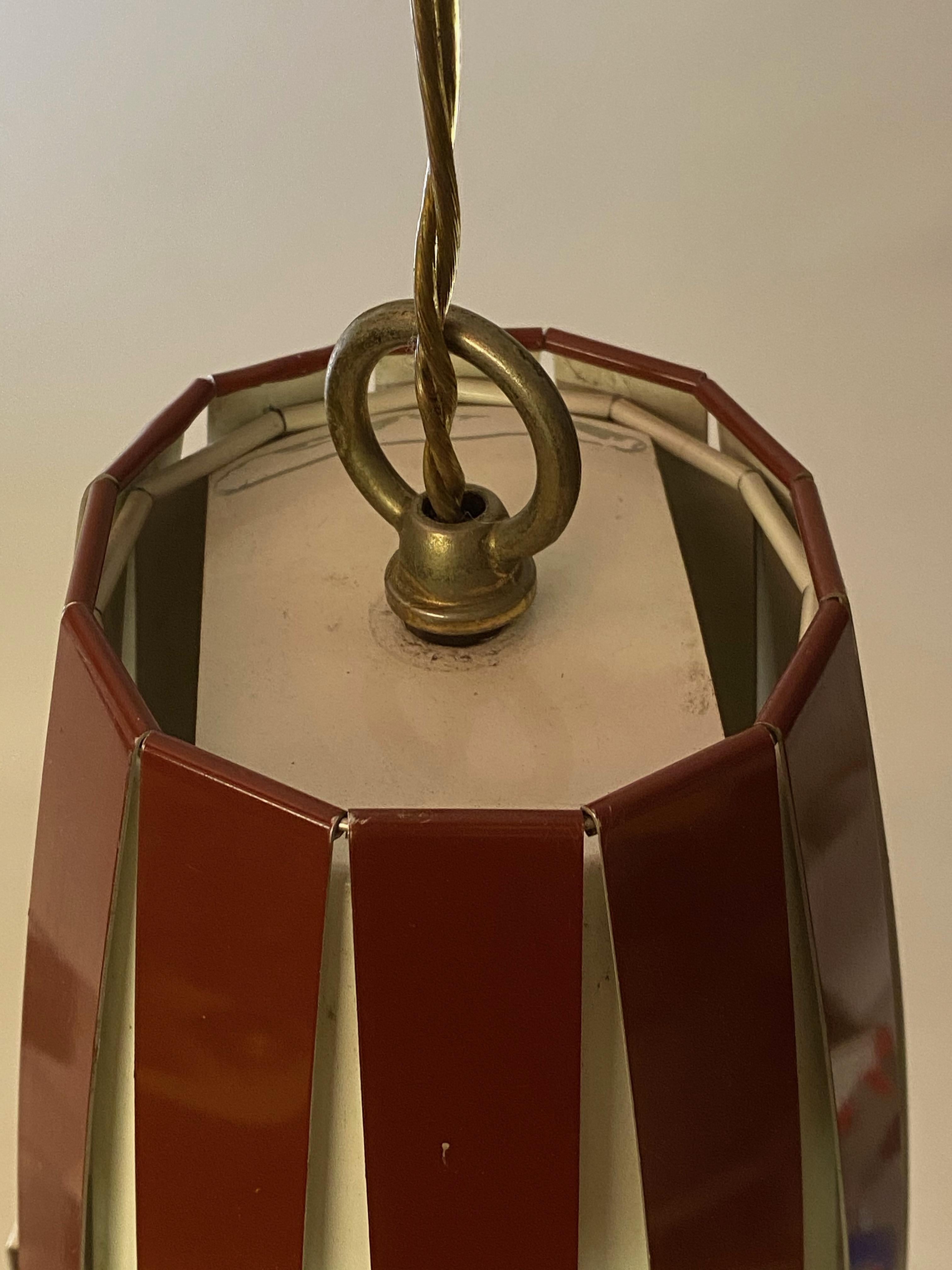 1960s Danish Lyfa Style Pendant Light In Good Condition In Garnerville, NY