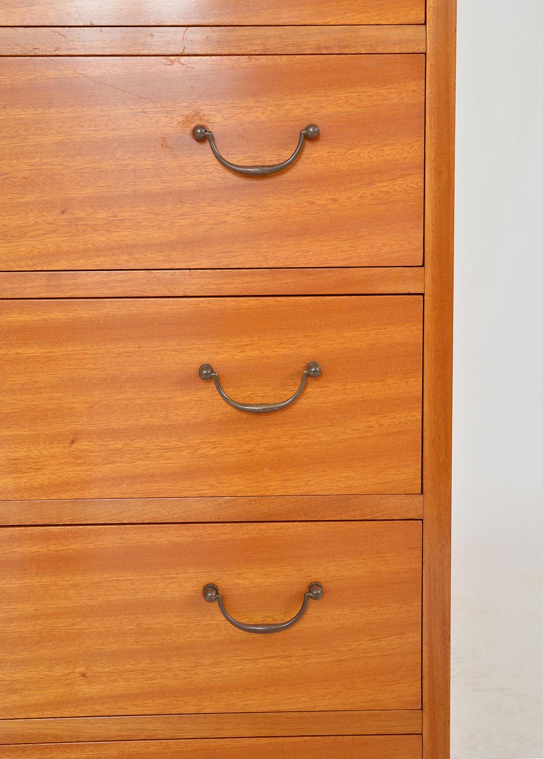 1960s Danish Mahogany Tall Boy Chest of Drawers by Søborg Møbelfabrik Midcentury 9