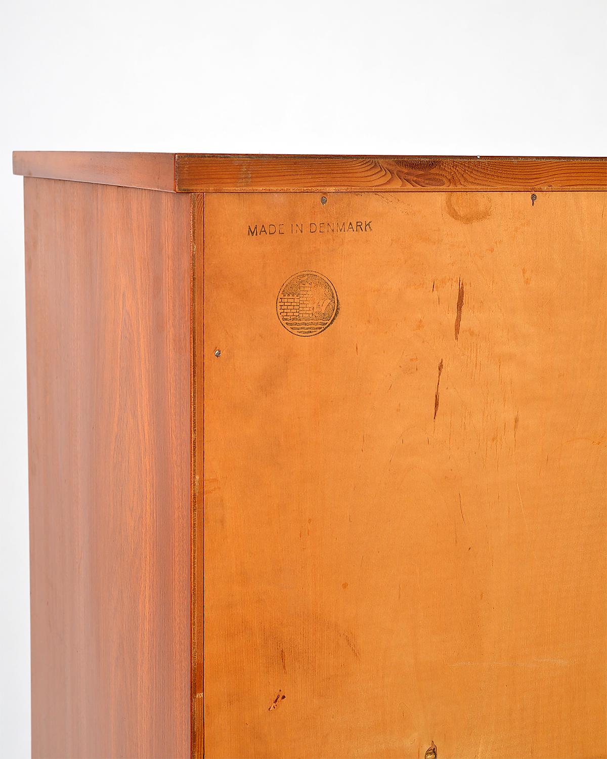 1960s Danish Mahogany Tall Boy Chest of Drawers by Søborg Møbelfabrik Midcentury 1