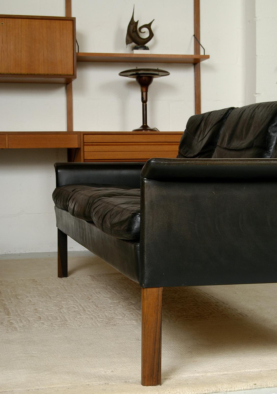1960s Danish Midcentury Leather Sofa by Hans Olsen for Christian Sorensen 10