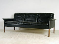 1960s Danish Midcentury Leather Sofa by Hans Olsen for Christian Sorensen