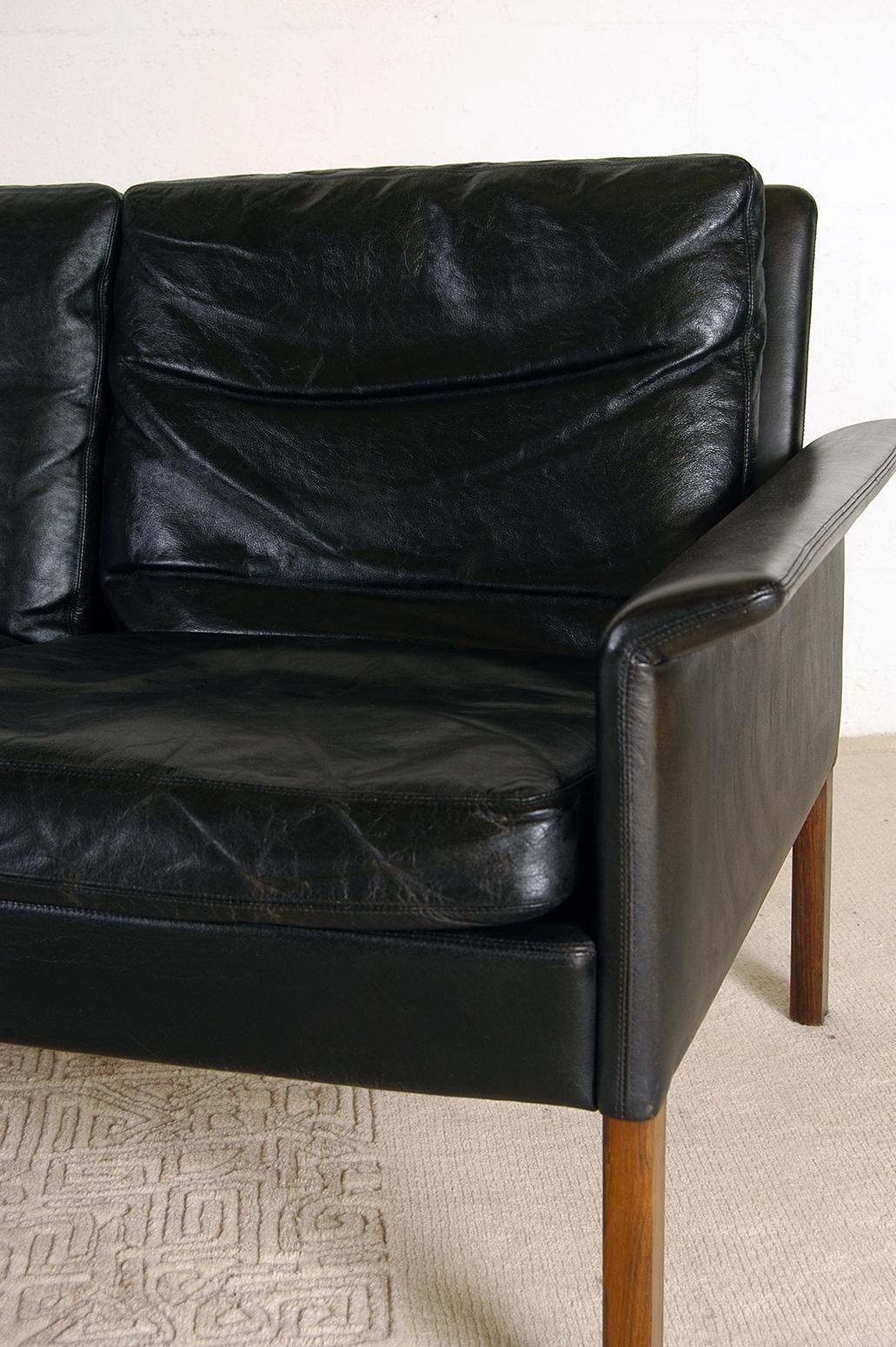 1960s Danish Midcentury Leather Sofa by Hans Olsen for Christian Sorensen 2