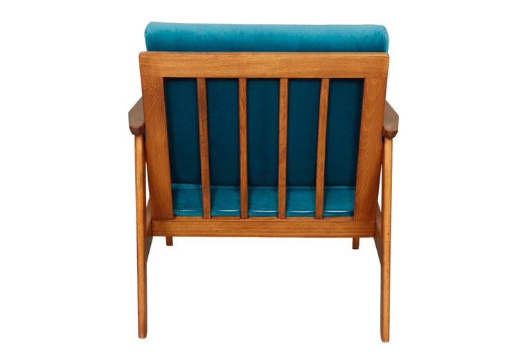 Fabric 1960’s Danish Mid Century Modern Lounge Chair in Teak  For Sale
