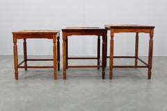 1960s Danish Mid Century Nesting Tables with Tile Tops