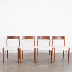 1960s Danish Midcentury Teak Upholstered Dining Chairs No. 77 by Niels Moller