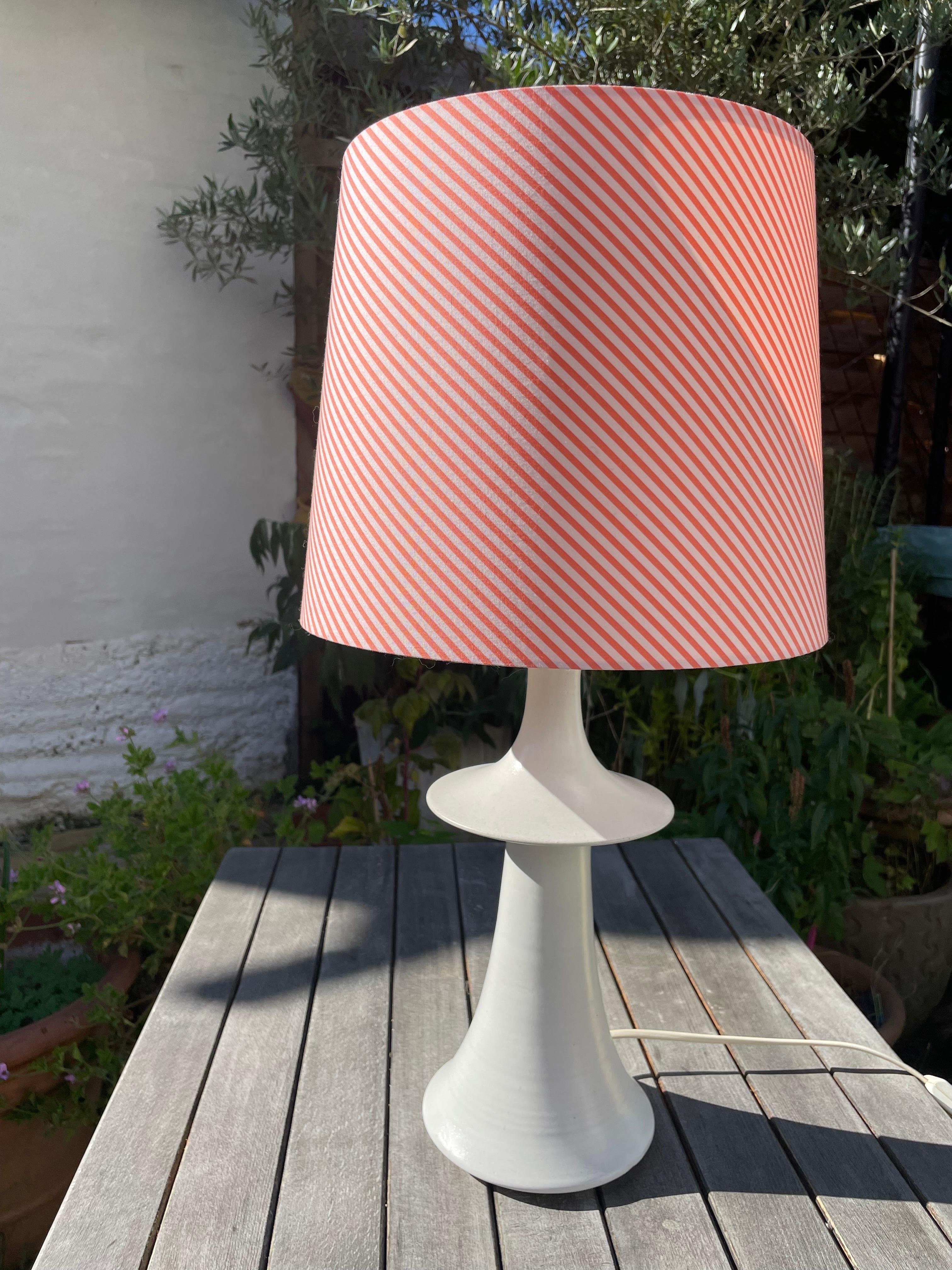 Kähler 1960s Minimalist Matte White Ceramic Table Lamp For Sale 8