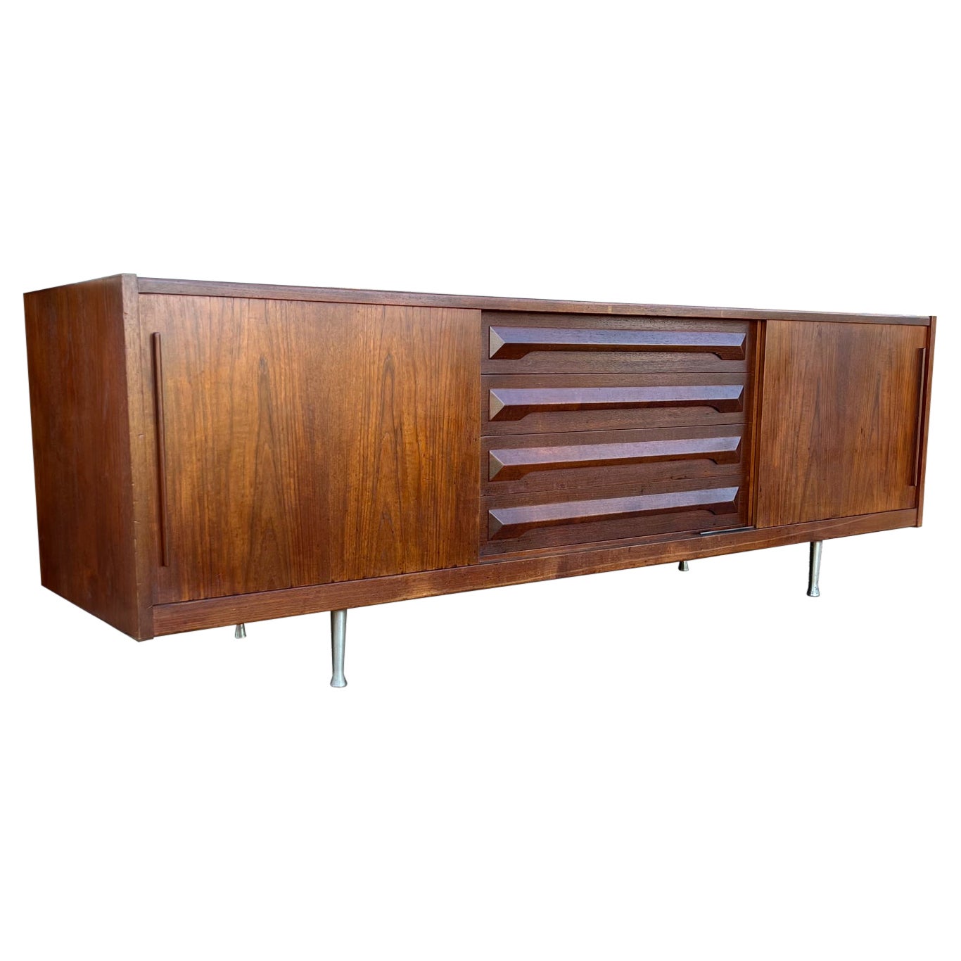 1960s Danish Mod Credenza Sideboard Teakwood Style of Johannes Andersen