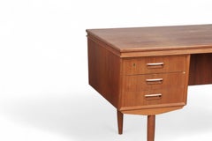 1960s Danish Modern Angular Danish Writing Desk in Teak