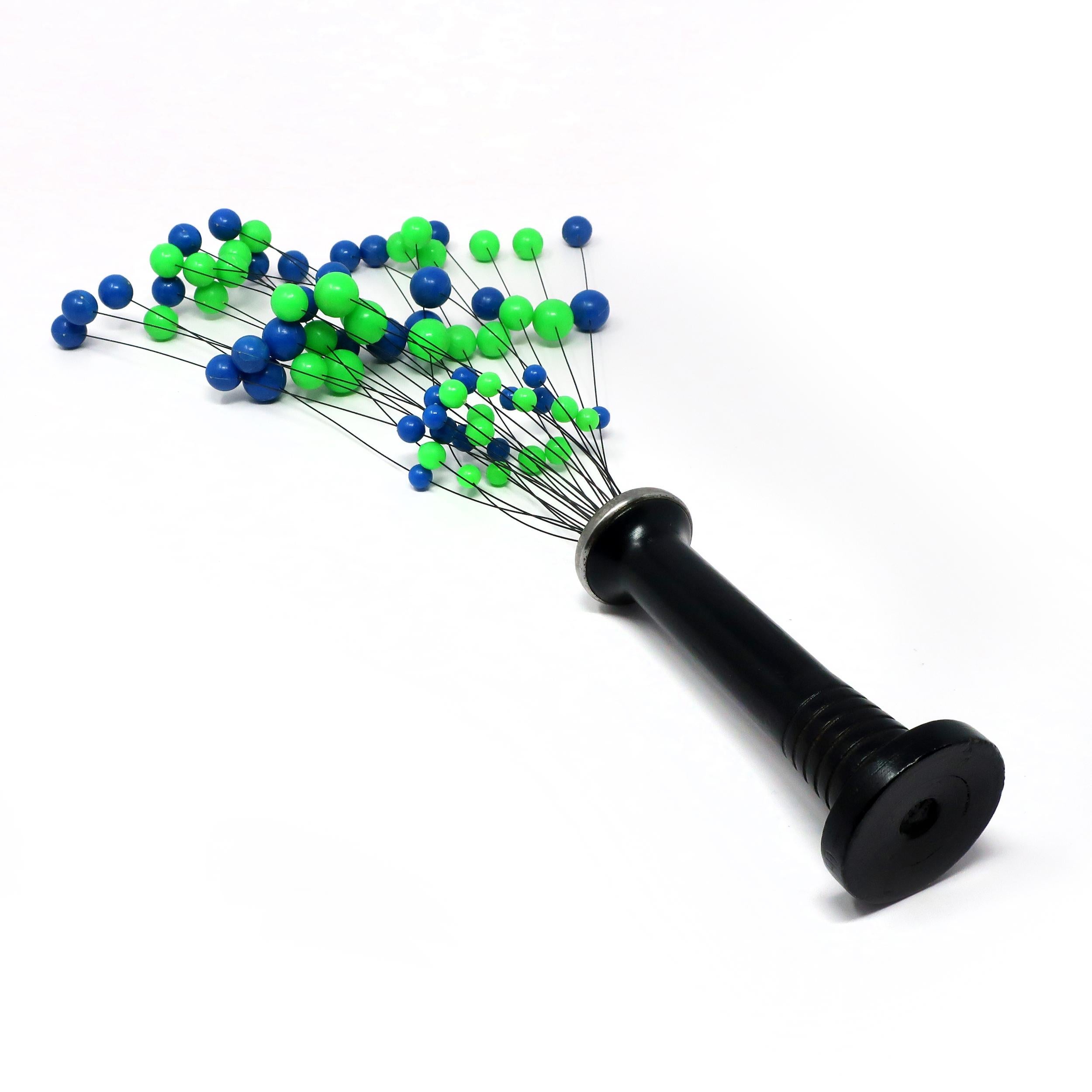 1960s Danish Modern Blue and Green Kinetic Ball Sculpture In Good Condition For Sale In Brooklyn, NY