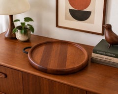 1960s Danish Modern Digsmed No. 804 Teak Serving Tray with Iron Handle