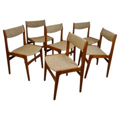 Vintage 1960's Danish Modern Erik Buch Teak Dining Chairs - Set of Six