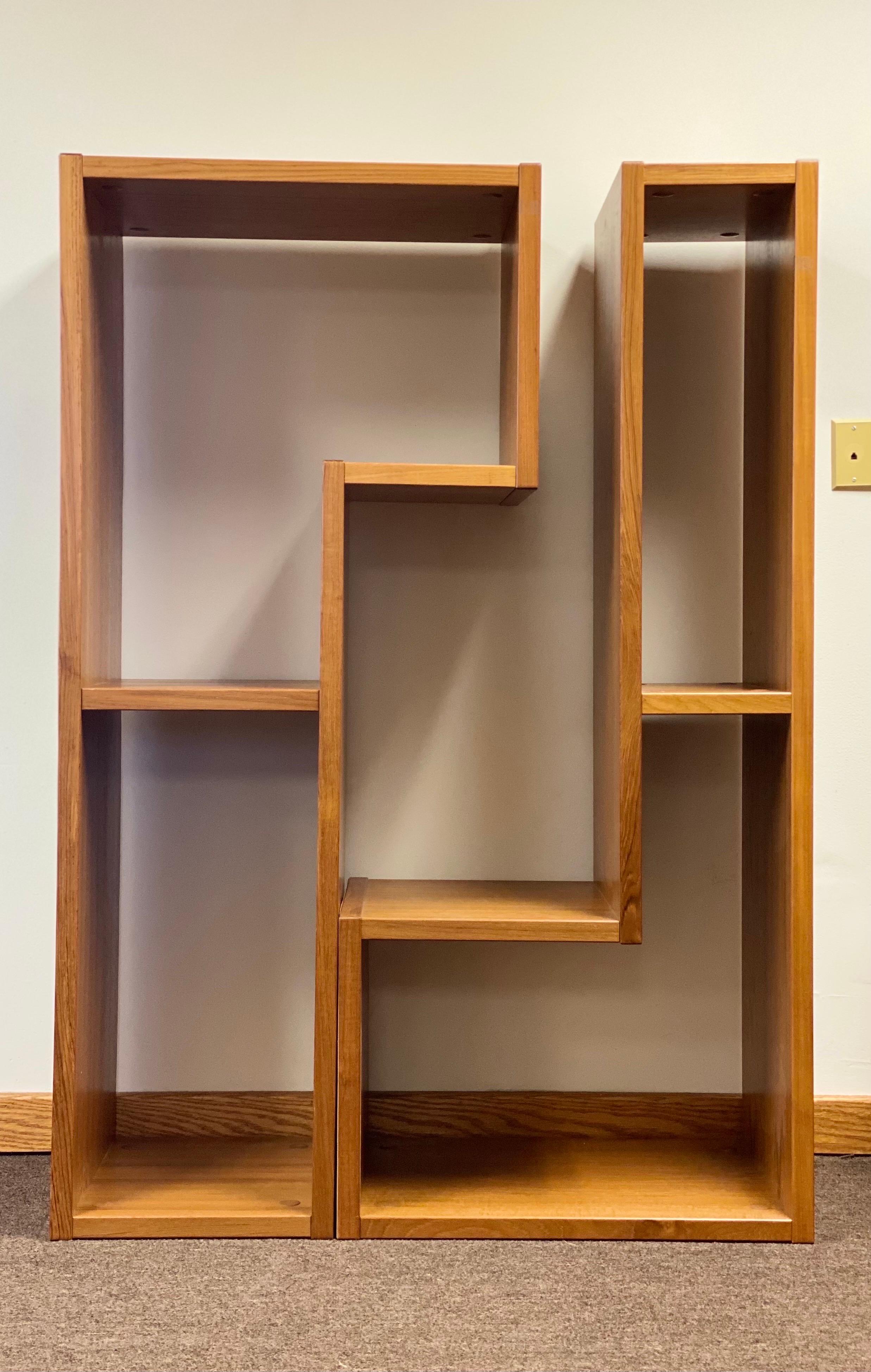 Mid-Century Modern 1960s Danish Modern Expandable Teak Bookcase, 2 Pieces