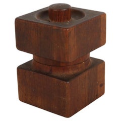 1960s Danish Modern Jens Quistgaard Double Cube Teak Salt & Peppermill by Dansk